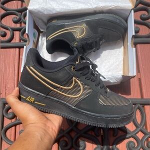 Black Gold Air Force 1s